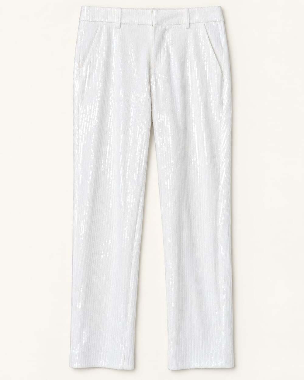 Zadig & Voltaire White Sequin Trousers Pants Size 36 Party Statement